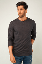 Smoky Full Sleeve Henley T-Shirt-MENDEEZ-T-Shirts