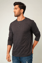 Smoky Full Sleeve Henley T-Shirt-MENDEEZ-T-Shirts