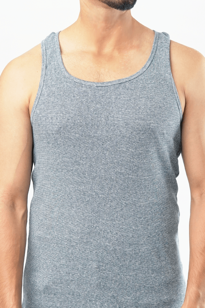 Ash Grey Textured Tank Top - Mendeez PK 
