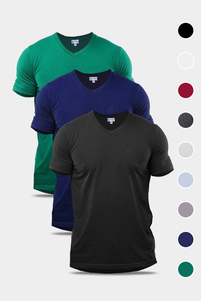 Build Your Own Pack of 3 V-Neck T-Shirts - Mendeez PK 