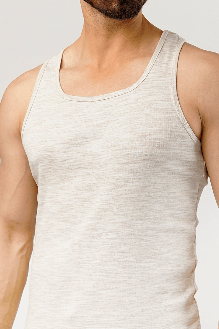 Ecru Tank Top - Textured Camel Brown - Mendeez PK 