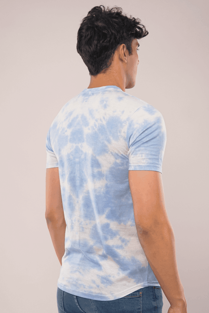 Tie Dyed Blue Half Sleeve T-Shirt-MENDEEZ-T-Shirts