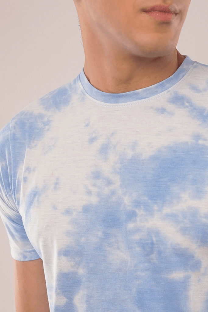 Tie Dyed Blue Half Sleeve T-Shirt-MENDEEZ-T-Shirts