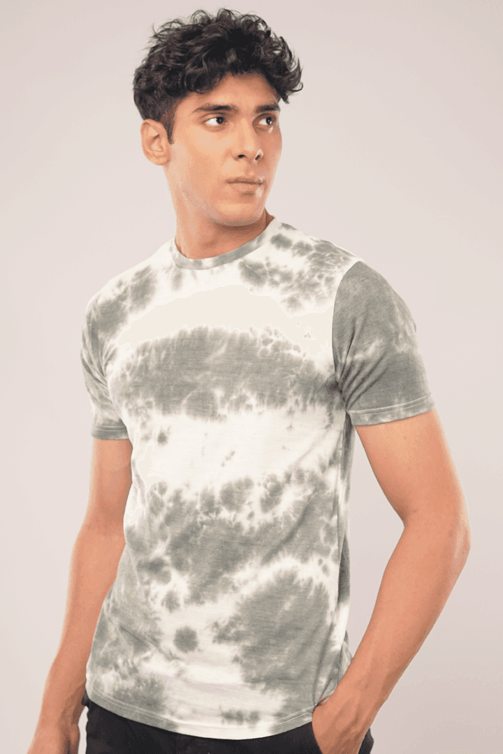 Tie Dyed Smoke Half Sleeve T-Shirt-MENDEEZ-T-Shirts