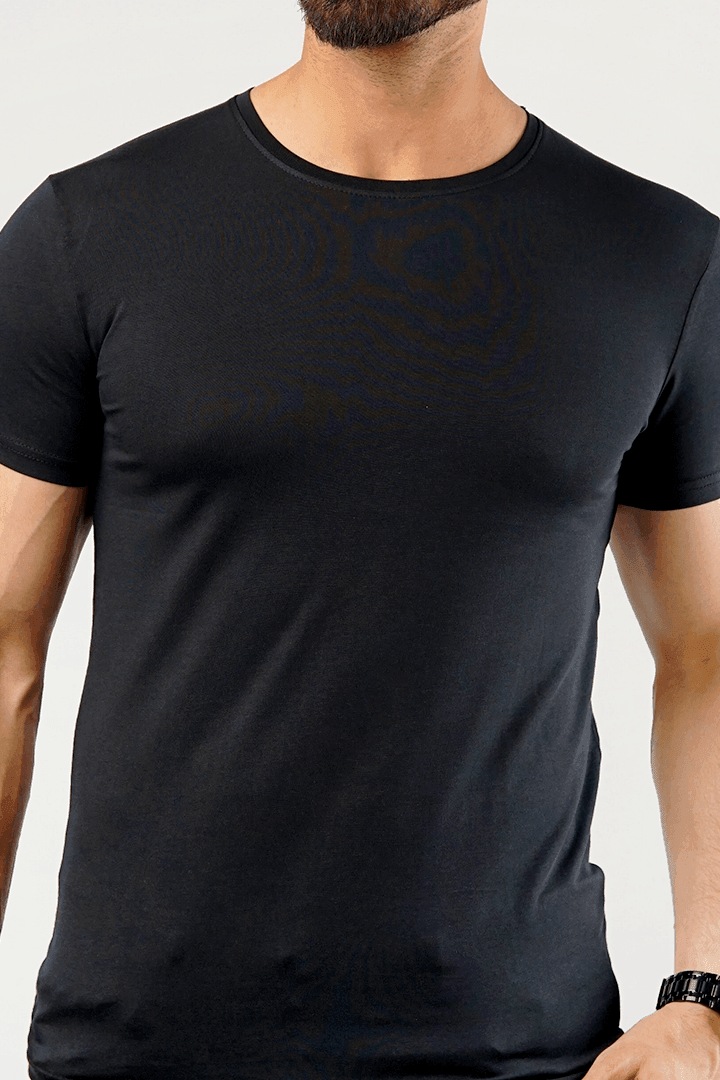 Undershirt Cotton Lycra - (Black)-MENDEEZ-Undershirt