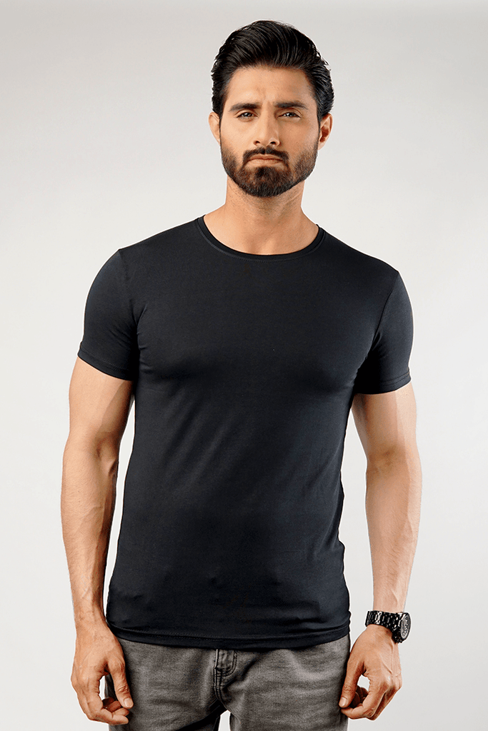 Undershirt Cotton Lycra - (Black)-MENDEEZ-Undershirt