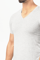 V-Neck Undershirt Cotton Lycra - (Heather Grey)-MENDEEZ-Undershirt