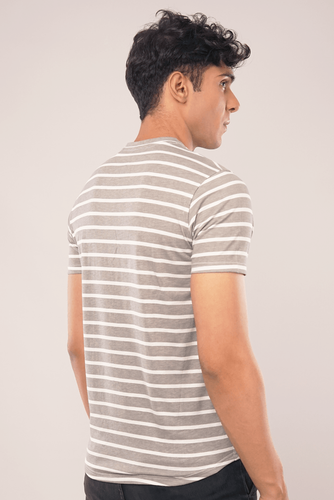 White Stripes Half Sleeve T-Shirt-MENDEEZ-T-Shirts