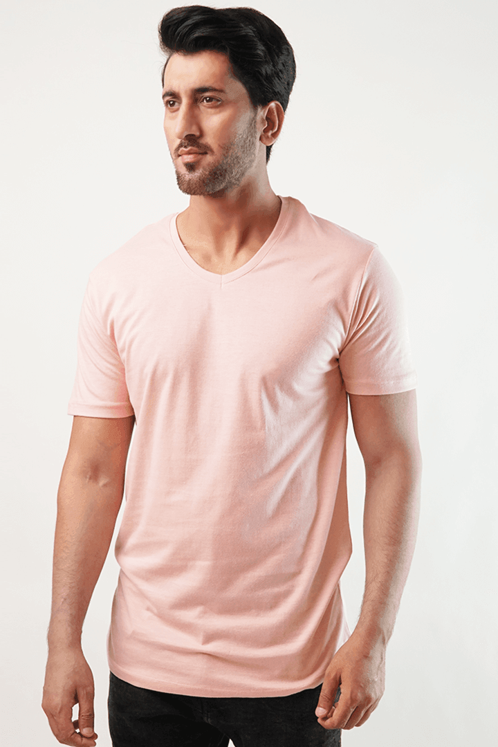 Xylo V-Neck Shirt - Pink-MENDEEZ-T-Shirts