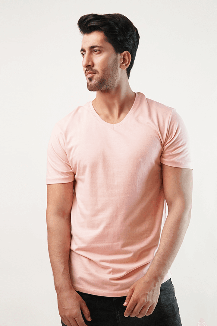 Xylo V-Neck Shirt - Pink-MENDEEZ-T-Shirts