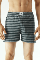 Yarn dyed Jersey Boxer Shorts - Black-MENDEEZ-Boxers