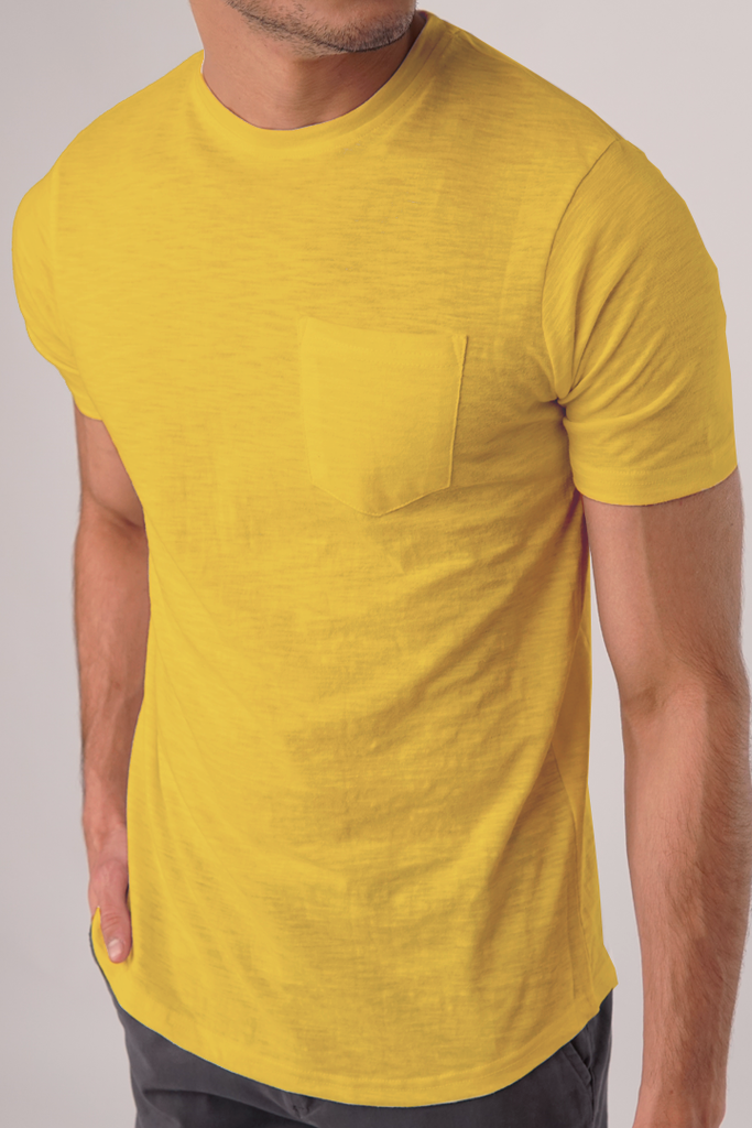 Musky Mustard Half Sleeve Pocket T-Shirt - Mendeez PK 