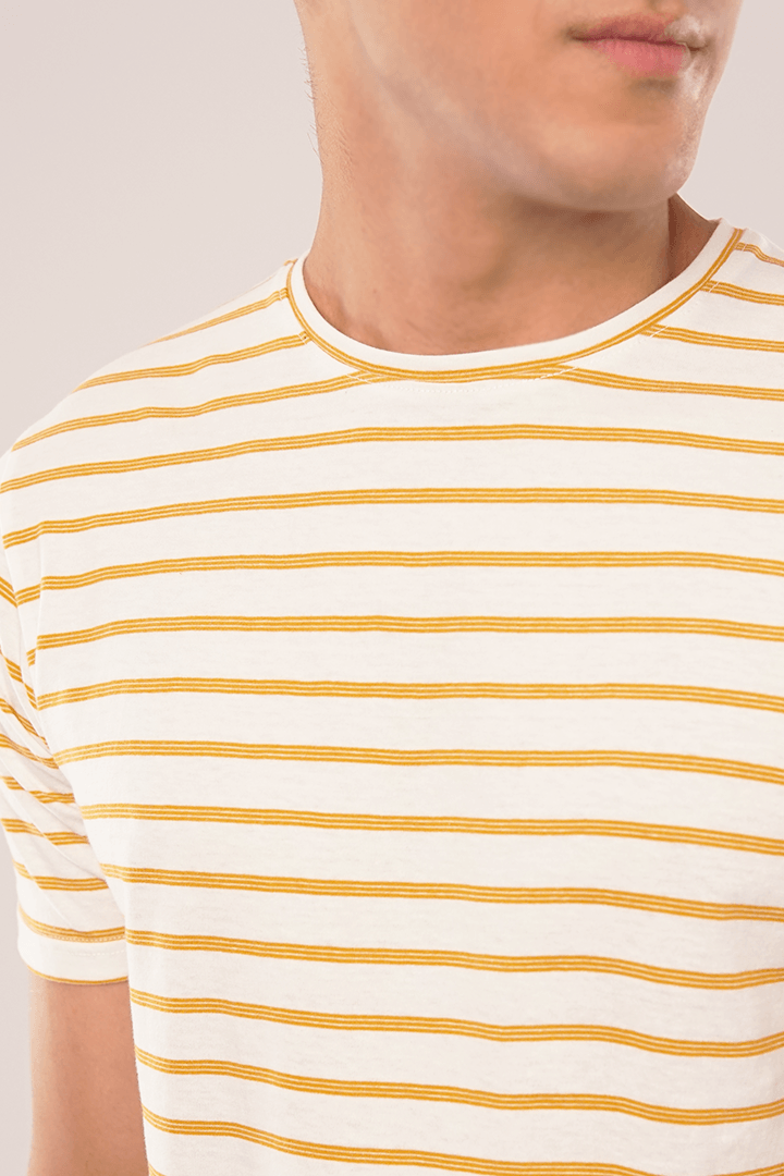 Yellow Stripes Half Sleeve T-Shirt-MENDEEZ-T-Shirts